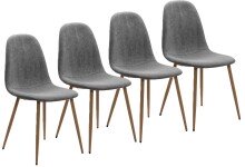 Polsterstuhl >Anya< (4er Set) in Holzoptik / Cord...