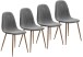 Polsterstuhl >Anya< (4er Set) in Holzoptik / Cord grau - 43x83x50 (BxHxT)