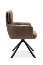 Polsterstuhl >Bobby I< (2er Set) in Schwarz / Lederoptik braun