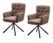 Polsterstuhl >Bobby I< (2er Set) in Schwarz / Lederoptik braun