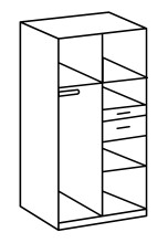 Drehtürenschrank >HENNEF< in Graphit aus Holzwerkstoff - 90x198x58cm (BxHxT)
