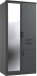 Drehtürenschrank >HENNEF< in Graphit aus Holzwerkstoff - 90x198x58cm (BxHxT)