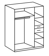 Drehtürenschrank >HENNEF< in Graphit aus Holzwerkstoff - 135x198x58cm (BxHxT)