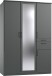Drehtürenschrank >HENNEF< in Graphit aus Holzwerkstoff - 135x198x58cm (BxHxT)