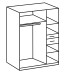 Drehtürenschrank >HENNEF< in Graphit aus Holzwerkstoff - 135x198x58cm (BxHxT)