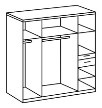 Drehtürenschrank >HENNEF< in Graphit aus Holzwerkstoff - 180x198x58cm (BxHxT)
