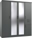 Drehtürenschrank >HENNEF< in Graphit aus Holzwerkstoff - 180x198x58cm (BxHxT)
