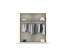 Drehtürenschrank >Artemis< in Eiche Artisan / Glas champagner