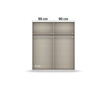 Drehtürenschrank >Artemis< in Eiche Artisan / Glas champagner