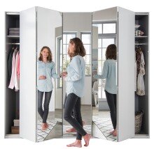 Falttürenschrank >Everly< in weiß - 250x216x58cm (BxHxT)