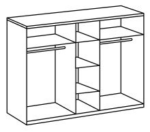 Falttürenschrank >Everly< in weiß - 250x216x58cm (BxHxT)
