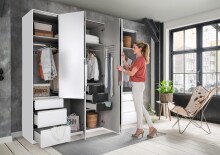 Falttürenschrank >Everly< in weiß - 250x216x58cm (BxHxT)