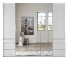 Falttürenschrank >Everly< in weiß - 250x216x58cm (BxHxT)