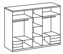 Falttürenschrank >Everly< in weiß - 250x216x58cm (BxHxT)