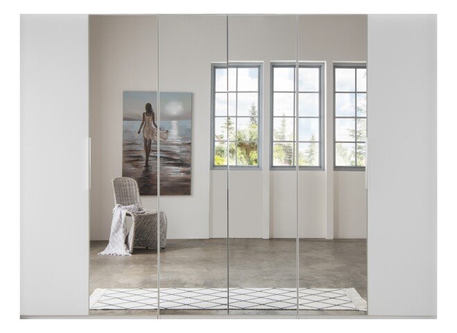 Falttürenschrank >Everly< in weiß - 300x216x58cm (BxHxT)