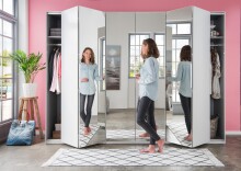 Falttürenschrank >Everly< in weiß - 300x216x58cm (BxHxT)