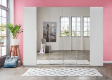 Falttürenschrank >Everly< in weiß - 300x216x58cm (BxHxT)