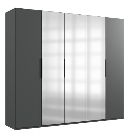 Falttürenschrank >Everly< in Graphit - 250x216x58cm (BxHxT)