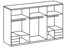 Falttürenschrank >Everly< in Graphit - 300x216x58cm (BxHxT)