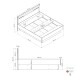 Bett >Viola< in Hochglanz Weiß/Echtes Glas Mosaik - 185x101x207 (BxHxT)