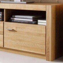 Wohnwand >Hartfort< in Wildeiche aus Holzwerkstoff - 349,3x200x46,8cm (BxHxT)