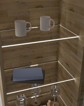 LED Glaskantenbeleuchtung >Hartford< in Kaltweiss - 6x1,1x2,2 (BxHxT)