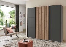 Schwebetürenschrank >Andorra< in Graphit /...