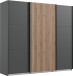 Schwebetürenschrank >Andorra< in Graphit / Artisan Eiche - 250x216x65cm (BxHxT)