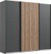 Schwebetürenschrank >Andorra< in Graphit / Artisan Eiche - 250x216x65cm (BxHxT)