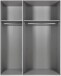 Drehtürenschrank >Andorra< in Graphit / Artisan-Eiche - 150x216x58cm (BxHxT)