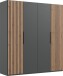 Drehtürenschrank >Andorra< in Graphit / Artisan-Eiche - 200x216x58cm (BxHxT)