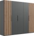 Drehtürenschrank >Andorra< in Graphit / Artisan-Eiche - 250x216x58cm (BxHxT)
