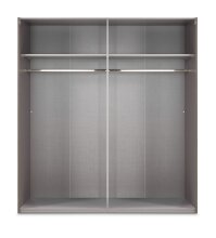 Schwebetürenschrank >Andorra< in Graphit / Artisan Eiche - 200x216x65cm (BxHxT)
