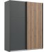 Schwebetürenschrank >Andorra< in Graphit / Artisan Eiche - 200x216x65cm (BxHxT)