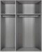 Drehtürenschrank >Andorra< in Graphit - 150x216x58cm (BxHxT)