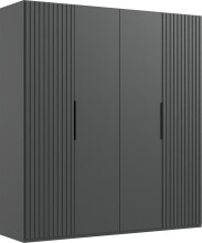 Drehtürenschrank >Andorra< in Graphit - 200x216x58cm (BxHxT)