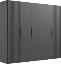 Drehtürenschrank >Andorra< in Graphit - 250x216x58cm (BxHxT)