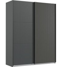 Schwebetürenschrank >Andorra< in Graphit - 200x216x65cm (BxHxT)