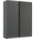 Schwebetürenschrank >Andorra< in Graphit - 200x216x65cm (BxHxT)