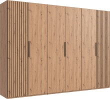 Drehtürenschrank >Andorra< in Artisan Eiche - 300x216x58cm (BxHxT)