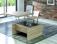 Couchtisch >Bend< in Sonoma Eiche - 80x47x80cm (BxHxT)