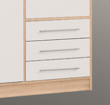 Eckkleiderschrank >Babbette< in Sonoma Eiche / Weiß - 144,6x200x60cm (BxHxT)
