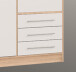 Eckkleiderschrank >Babbette< in Sonoma Eiche / Weiß - 144,6x200x60cm (BxHxT)