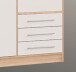 Eckkleiderschrank >Babbette< in Sonoma Eiche / Weiß - 144,6x200x60cm (BxHxT)