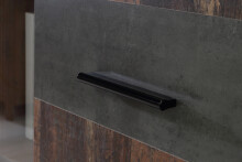 Wohnwand >Papagena< in Vintage / Beton - 277,4x182,9x39,5cm (BxHxT)