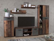 Wohnwand >Papagena< in Vintage / Beton -...