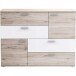 Sideboard >Saxe< in Sandeiche /Weiss - 125x95,9x41,3cm (BxHxT)