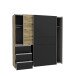 Schwebetürenschrank >Winn 2< in Flagstaff Eiche hell - 200,1x205x61,2cm (BxHxT)