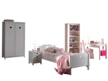 Jugendzimmer-Set >AMORI< in Weiß aus Massiv...