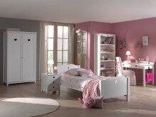 Jugendzimmer-Set >AMORI< in Weiß aus Massiv...